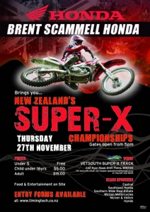 NZ Super-X Champs bought to you by Brent Scammell Honda