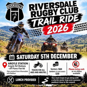 Riversdale Rugby Club TRAIL RIDE 2026 Riversdale Rugby Club TRAIL RIDE 2026